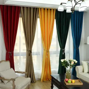 Hot Selling Luxury Classic Extra Long Length Hotel Window Curtains Heavy Noise Reducing Velvet Blackout Curtain For Living Room