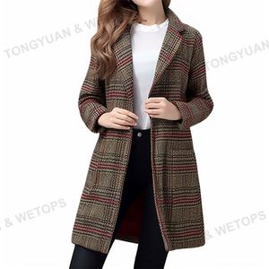 <strong>Womens</strong> <strong>Plus</strong> <strong>Size</strong> Clothing Autumn <strong>Plus</strong> <strong>Size</strong> <strong>Women's</strong> <strong>Coat</strong> Plaid Long <strong>Coat</strong> <strong>Women's</strong> Tweed <strong>Coat</strong> Casual Solid Quantity <strong>Waterproof</strong> Key - Product Image 1