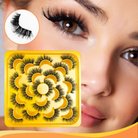 Faux cils en vison synthétique, 20 paires, effet 3D naturel, réutilisables, pointe effilée, bande fine, faits à la main, pour la vente au détail et en gros
