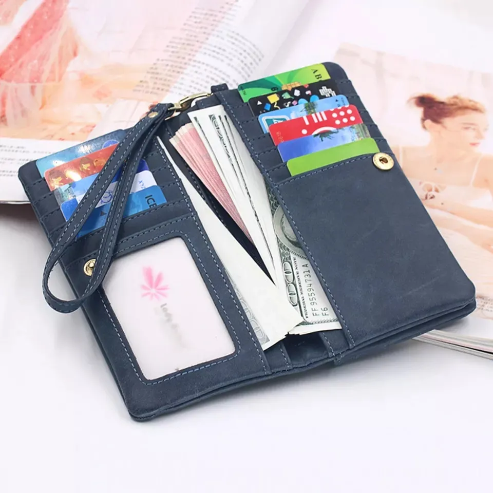 Hot Sale Women Korean PU leather Wallets Fashionable Card Holder Wallet Long Cluth Wallets Ladies Cluth Purse