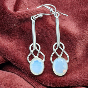 ต่างหูเงินแท้ 925 ประดับโอปอลไฟ ดีไซน์โบโฮลายเซลติก งานแฮนด์เมดสั่งทำได้ สินค้ามาใหม่ - Product Image 1