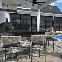 Muebles de Patio, Silla Alta de Aluminio para Exteriores, Taburetes de Bar Elegantes de Alta Gama para Exteriores