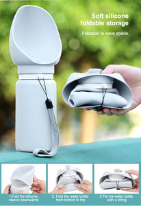 Bottiglia d'acqua portatile in Silicone per cani da viaggio all'aperto a prova di perdite 3-in-1 con ciotola d'acqua per cani - Product Image 6