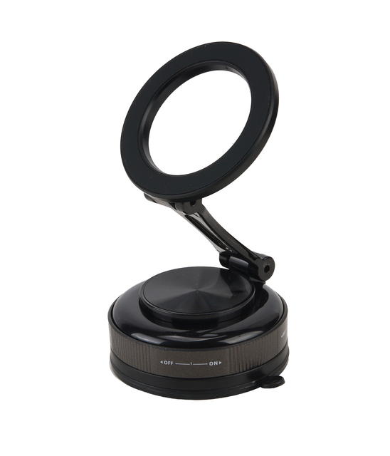 Foldable Magnetic Vacuum Phone Holder K010 360° Electric Suction Car Mount, Double-Sided Swivel Stand for Car Mirror Gym Kitchen