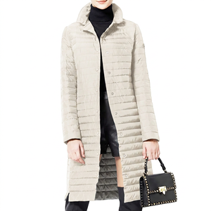 KIJQJW13 Women's Long <b>Quilted</b> Coat <b>Jacket</b> Breathable Cotton Striped Rivet Camouflage Pearl Fast Delivery Dyed Embroidery Diamond - Product Image 4