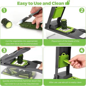 15 Pcs Multifunctional <b>Kitchen</b> <b>Gadget</b> Plastic Vegetable Chopper Manual Vegetable Cutter Fruit Potato Slicer Grater - Product Image 5
