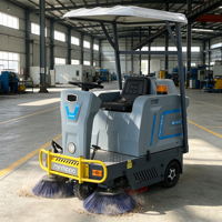 Mini balayeuse électrique personnalisable Hippo avec auvent en option pour le nettoyage des usines, entrepôts, parcs et propriétés