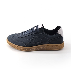 Chaussures plates pour hommes, respirantes, légères, en cuir véritable <span class=keywords><strong>bleu</strong></span>, style britannique, à lacets, antidérapantes, pour la marche - Product Image 6