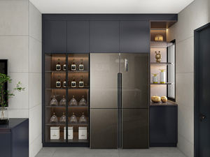 Ensemble de buffet et de chaises de salle à manger moderne gris foncé élégant, autoportant et durable avec table en marbre pour un usage en appartement - Product Image 5