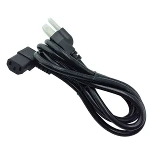 Us gauge plug power cord American standard 3 plug e power cord for 90 degree elbow C13