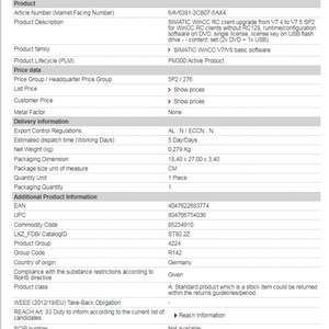 ระบบอัตโนมัติทางอุตสาหกรรม Simatic Delta Plc 6AV6381-2CB07-5AX4 - Product Image 3