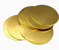 Laiton-Plaque ronde en alliage de zinc 0.8mm ~ 5.0mm Feuilles de cuivre Disques en forme de disque