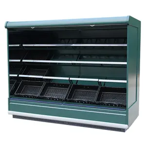 Highbright no door multi layers display fruit vegetable refrigerator chiller sueprmarket equipment