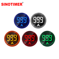 Compteur de courant circulaire ST16A-Surveillance AC 0-100A, affichage LED, transformateur de courant externe Ampèremètre rond 5 couleurs 60-500V