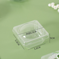 Petite boîte d'emballage en PP verte pour raviolis, pâtisserie au jaune d'œuf salé, gâteau de neige, gâteau de lune, cadeau, couvercle transparent scellé, base