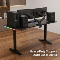 Table Esports AOR avec plateau en fibre de carbone, pied de table à levage à moteur unique, fonction de mémoire de réglage sur trois niveaux, vente en gros d'usine