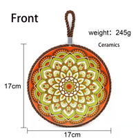 17cm Céramique Isolation Thermique Porte-Pot Napperon Ménage Porte-Pot Style Européen Facile À Nettoyer Napperon Rond Tapis De Thé Tapis De Table