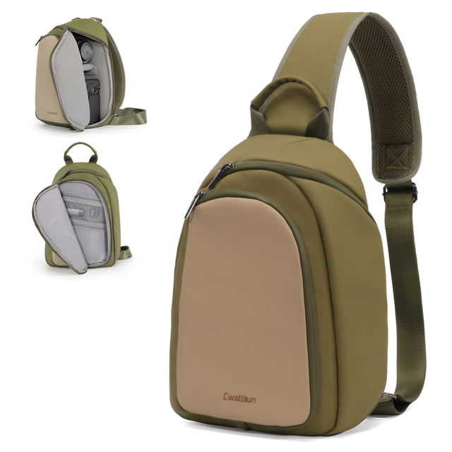 Cwatcun Water Resistant Travel Photography DSLR / SLR Camera Sling Bag Portable Camera Lens Protection Cross Body Bag
