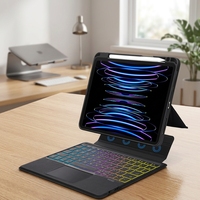 Casing Keyboard Trackpad RGB Backlit Grosir untuk iPad Generasi 7 8 9 10 11 10.2 10.9 Inch, Terpisah, Magnetik, Nirkabel COTECi