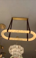 JYLIGHTING Lampe suspendue en albâtre design populaire Lustre en albâtre en marbre albâtre pour salle à manger