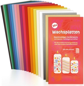 20 plaques de <span class=keywords><strong>cire</strong></span> <span class=keywords><strong>d</strong></span>'<span class=keywords><strong>abeille</strong></span> adhésives 135x60mm pour la <span class=keywords><strong>d</strong></span>écoration, la fabrication de bougies, les travaux manuels de communion et de baptême, ensemble de plaques de <span class=keywords><strong>cire</strong></span> DIY pour bougies - Product Image 1