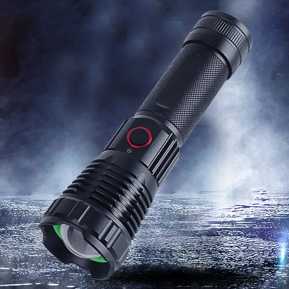 bright Most Powerful LED Flashlight 5 Modes Zoom Led Torch 18650 or 26650 Battery 2000M Light Range Camping Hunting