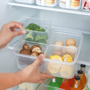 Food <b>Container</b> Rectangle L Airtight <b>Plastic</b> <b>Lid</b> Fridge Organizer - Product Image 3