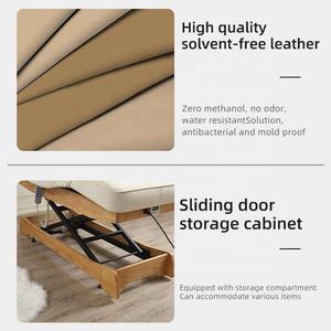 Hochwertige Kosmetikliege mit Holzsockel für Kosmetikstudios, Elektrisch Beheizbare Massage- und Gesichtsbehandlungsliege, 3 Motoren mit Massagefunktion, SPA- und Wimpernliege - Product Image 4