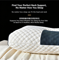 Oreiller ergonomique personnalisé à neuf cavités en fibre, anti-bactérien, respirant, avec housse amovible pour le soutien du cou, aide au sommeil, simple/double, pour adulte