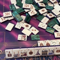 Ensemble de Mahjong américain haut de gamme, 160 tuiles de Mahjong sur le thème de Paris avec dos vert nacré, carte de jeu et sac de rangement
