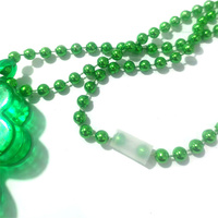 Colliers lumineux trèfles à quatre feuilles pour la Saint-Patrick, vente en gros, perles vertes pour la Saint-Patrick, cadeaux pour la fête de la Saint-Patrick