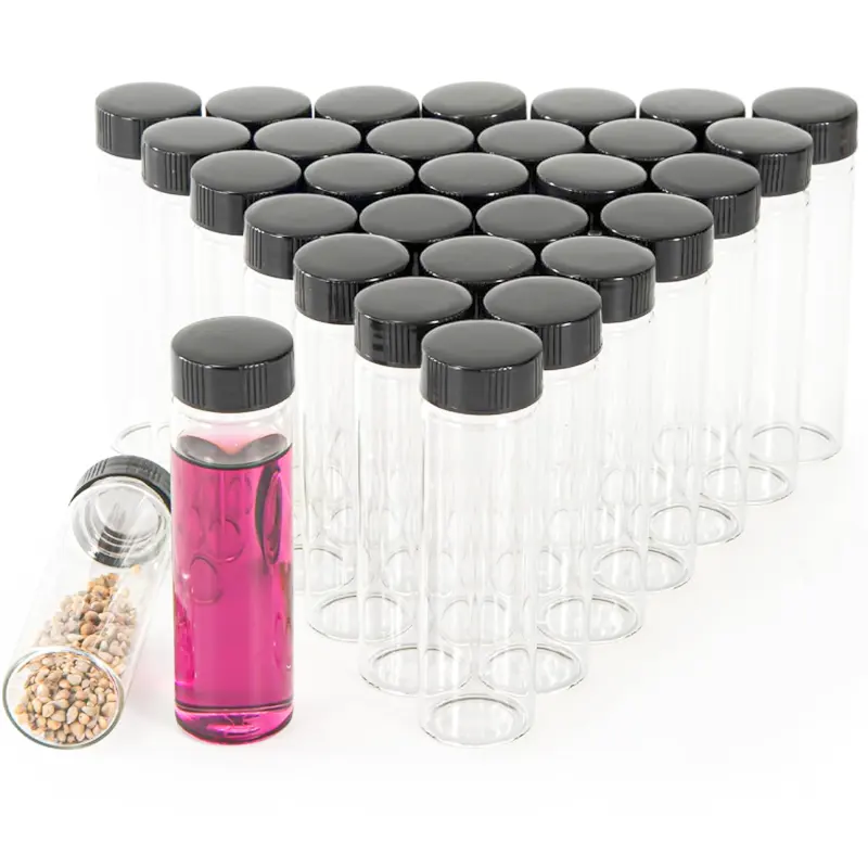 30ml Empty Liquid Sample Storage Cosmetic Herb Glass Vial Bottles with Screw Cap