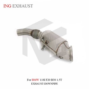 Tubo de bajada de acero inoxidable de escape de venta directa de fábrica <span class=keywords><strong>ING</strong></span> con escudo térmico para BMW 118i F20 B38 1,5 T accesorios para automóviles - Product Image 4