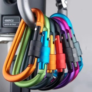 Mousquetons à vis avec barre en aluminium de 7,5 mm de diamètre, 4 pièces, pour randonnée, équipement de camping extérieur, <span class=keywords><strong>crochet</strong></span> EDC - Product Image 2