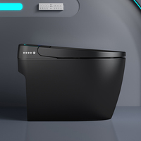 Meilleures ventes : WC intelligent en céramique noire, à siphon et jet, à poser au sol, avec siège chauffant, double chasse, séchage à l'air et télécommande