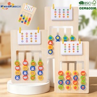 Jeu éducatif Montessori en bois pour enfants : labyrinthe mobile double face à quatre couleurs pour l'apprentissage des formes et des couleurs des animaux