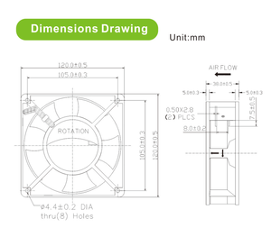 Bán 110 volt 50 60Hz 120x120x38 Mét <span class=keywords><strong>220V</strong></span> AC Quạt làm mát tốc độ cao - Product Image 3