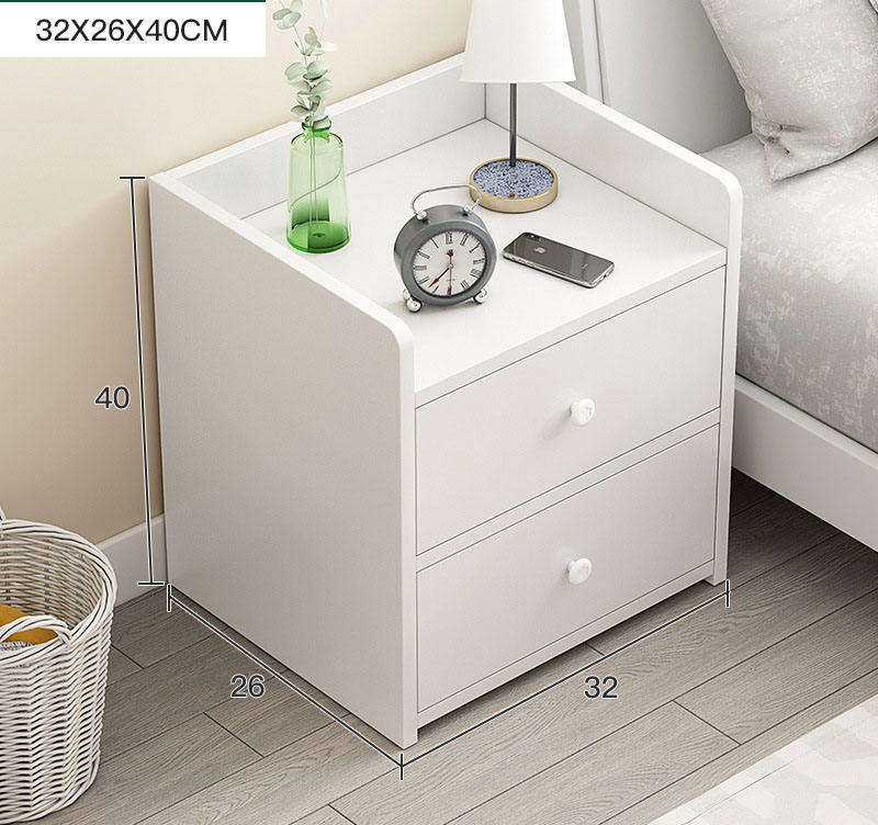 ลิ้นชักสีขาวสองลิ้นชัก