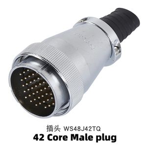 WS48 ขั้วต่อการบิน 5/7/20/27/38/42 พินชายหญิงปลั๊กซ็อกเก็ตหน้าแปลนสี่เหลี่ยมขั้วต่อไฟฟ้ากันน้ำงานหนัก - Product Image 5