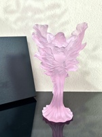 Vase en cristal Art Déco Déesse ailée, sculpture en verre givré de France, statue d'ange luxueuse, vase à fleurs pour la décoration intérieure