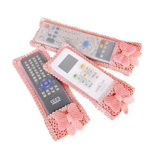 High quality Cute Fabric lace bow remote control bag soft bow bow TV air conditioner remote control Anti dust cover