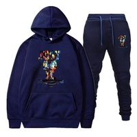 Felpe con cappuccio a due pezzi abbigliamento da uomo Joggers Set di tute felpe con cappuccio da uomo completi per abbigliamento sportivo da uomo