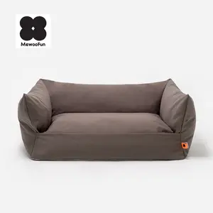 Mewoofun sofá de cachorro, cama grande para cachorros e gatos de estimação personalizada em tecido respirável