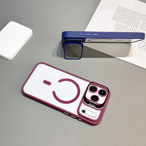 Funda transparente con soporte para 18 <span class=keywords><strong>Pro</strong></span> Max, 17 Air, 16, 15 Plus, con marco para la lente, MOQ500, funda magnética transparente con protección para la cámara del 18 <span class=keywords><strong>Pro</strong></span> Max - Product Image 6