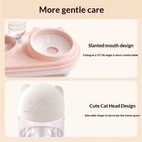 Bol double pour animaux de compagnie en forme de tête de chat, bol à nourriture pour chien et chat, fontaine à eau automatique, bol d'alimentation personnalisable pour animaux de compagnie