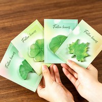 Bloc de Notas Adhesivas con Hojas de Simulación de Arce de Alto Valor Cromático para Estudiantes, Bonitas Notas Adhesivas Reutilizables con Diseño de Hoja de Arce