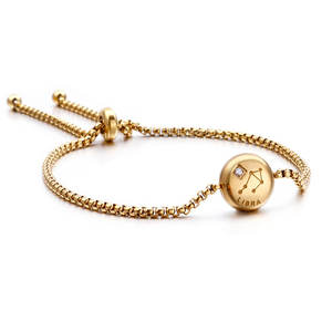 Pulsera y Brazaletes de Moda para Mujer en Acero Inoxidable 316L de Lujo, Chapados en Oro PVD de 14k y 18k, con Circonitas y Diseño del Zodiaco - Product Image 5