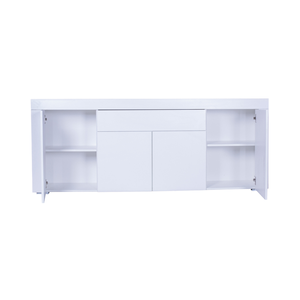 Jiahui phong cách hiện đại Bốn cửa tủ quần áo bằng gỗ Melamine hạt Bảng điều khiển tủ quần áo nội thất phòng ngủ <span class=keywords><strong>Alpine</strong></span> cửa trắng phẳng khách sạn - Product Image 4