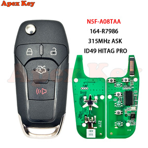 กุญแจรีโมทแบบพับได้ 3/4 ปุ่ม FCC ID: N5F-A08TAA 315MHz ชิป ID49 สำหรับ Ford Fusion 2013-2015 HU101 ระบบเข้ารถแบบไร้กุญแจ Hitag Pro - Product Image 1