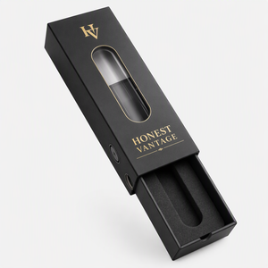 Boîte en carton personnalisée HV avec fenêtre de présentation, insert en mousse, boîte cadeau coulissante avec fermeture à bouton latéral, à l'épreuve des enfants - Product Image 3